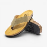 Borneo Mens Sandal - Light Khaki Afelpado (suede)