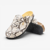 Blogg Womens Clog - Crema Snake Manbalina (faux snake)