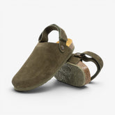 Oslo Womens Clog - Militar Serraje Top (recycled suede)