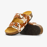 Beta Platform Womens Sandals - Cow Print Cuero (pony hair)