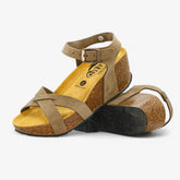 Final Wedge Womens Sandal - Kaki Nobuck (nubuck)