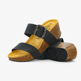 Rock Wedge Womens Sandal - Negro Nobuck (nubuck)