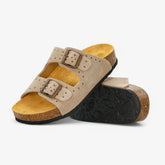 Beta Rivet Platform Womens Sandal - Piedra Afelpado (suede)