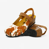 Amy Wedge Womens Sandal - Cow Print/Tan Apure (pony hair)