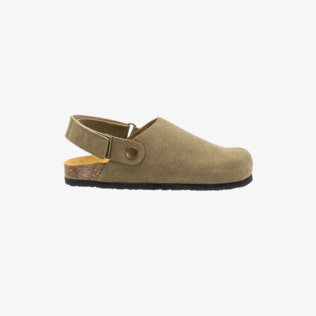 Oslo Kids Clog - Light Khaki Afelpado (suede)