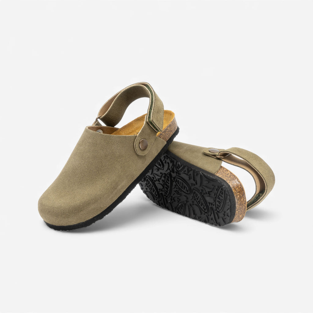 Oslo Kids Clog - Light Khaki Afelpado (suede)
