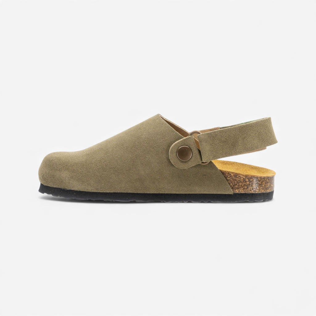 Oslo Kids Clog - Light Khaki Afelpado (suede)