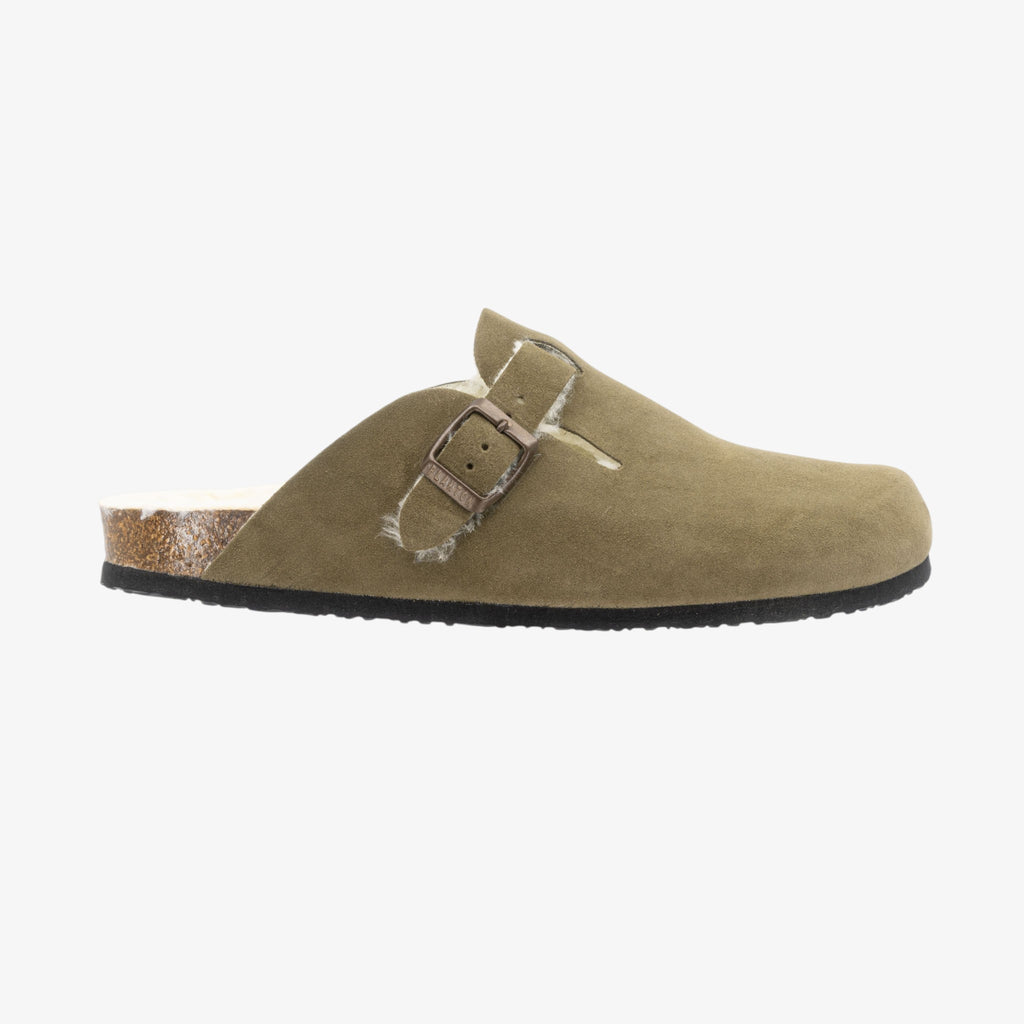 Blog Lined Mens Clog - Light Khaki Afelpado (suede)