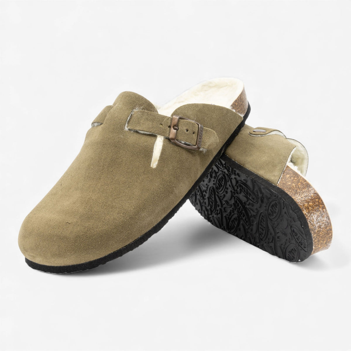 Blog Lined Afelpado Mens Clog – Light Khaki image 1