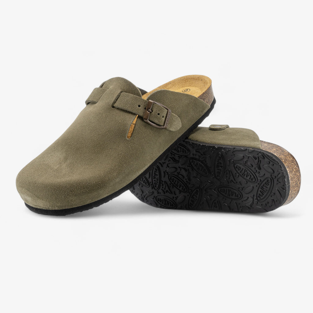 Blog Mens Clog - Light Khaki Afelpado Grueso (suede)