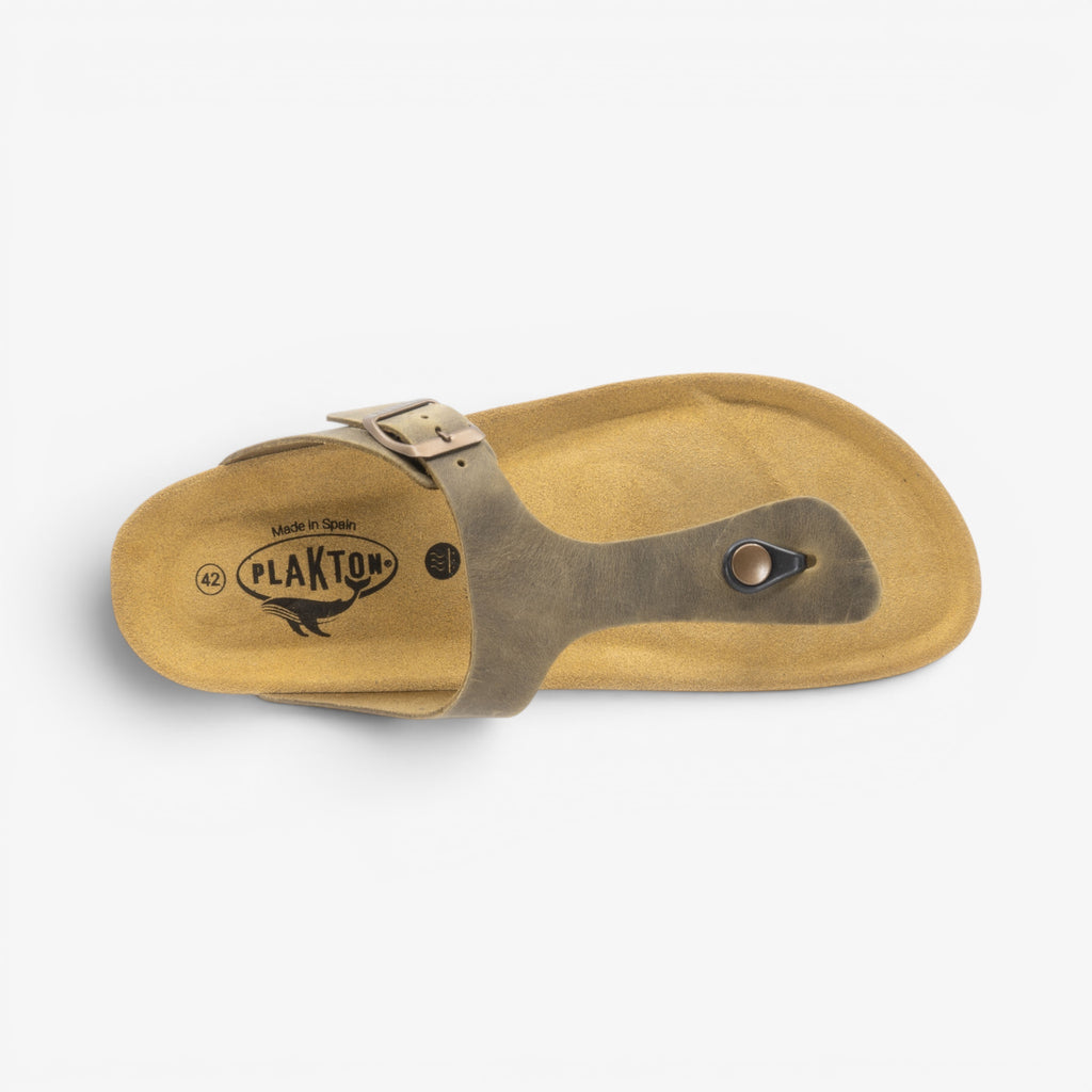 Bolero Mens Sandal - Kaki Apure (leather)