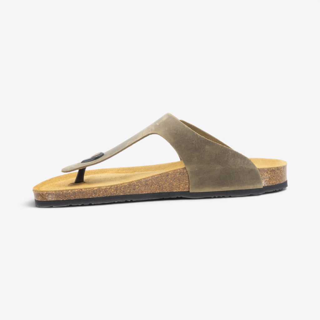 Bolero Mens Sandal - Kaki Apure (leather)