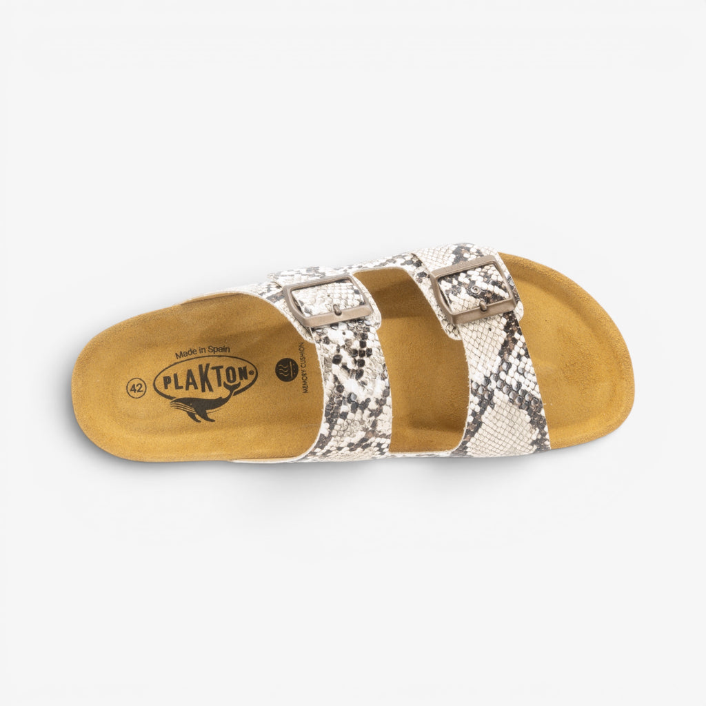 Barna Mens Sandal - Crema Snake Manbalina (faux snake)