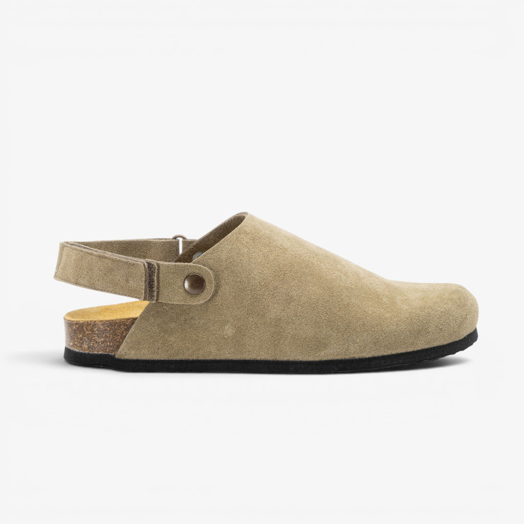 Oslo Mens Clog - Ceniza Serraje Top (recycled suede)