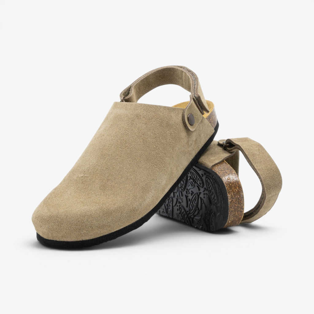 Oslo Mens Clog - Ceniza Serraje Top (recycled suede)