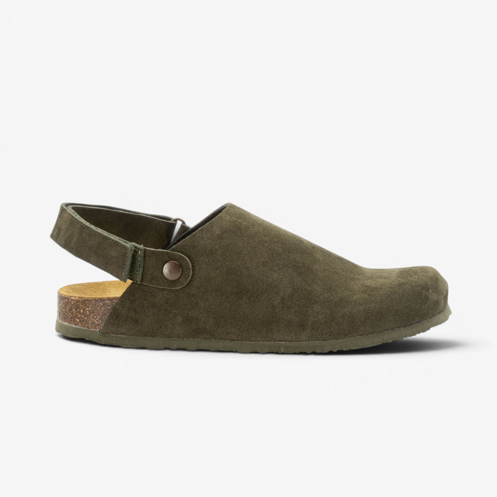 Oslo Mens Clog - Militar Serraje Top (recycled suede)