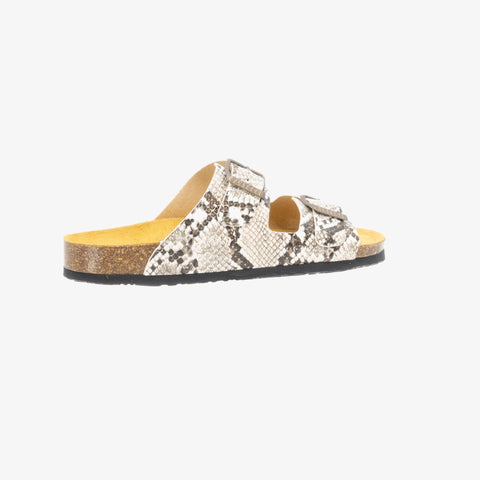 Beta Womens Sandal - Crema Snake Manbalina (faux snake)