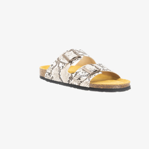Beta Womens Sandal - Crema Snake Manbalina (faux snake)