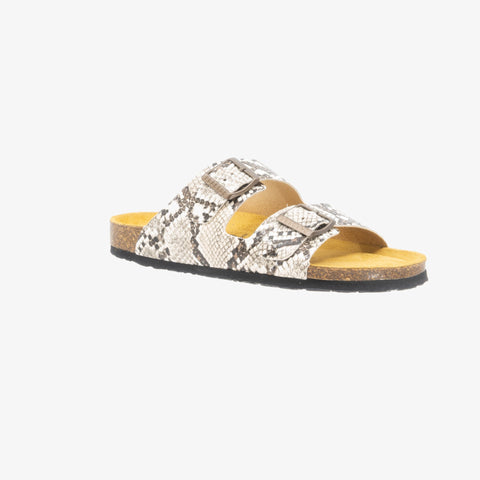 Beta Womens Sandal - Crema Snake Manbalina (faux snake)