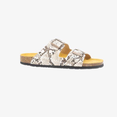 Beta Womens Sandal - Crema Snake Manbalina (faux snake)