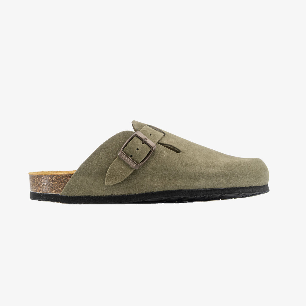 Blogg Womens Clog - Light Khaki Afelpado Grueso (suede)