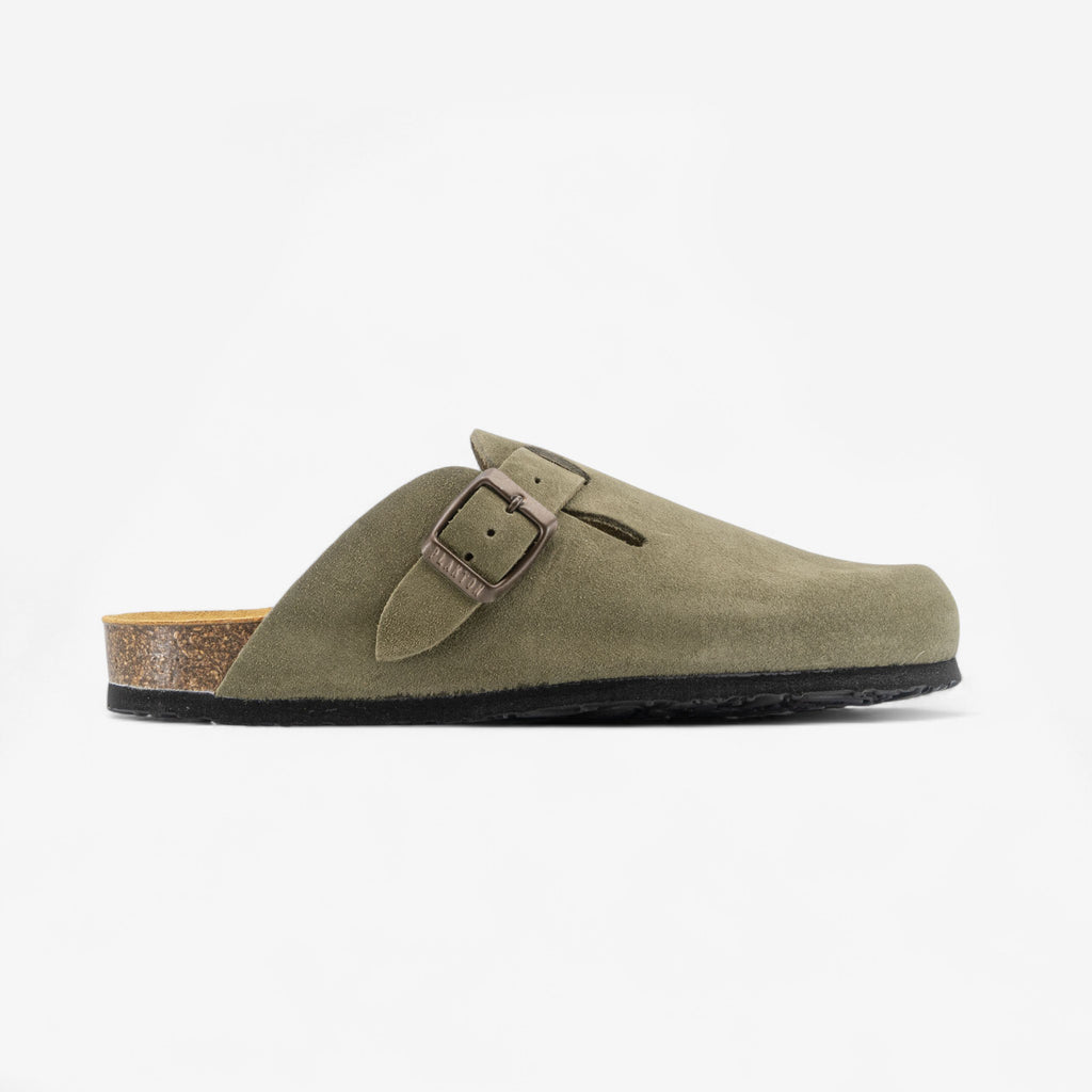 Blogg Womens Clog - Light Khaki Afelpado Grueso (suede)