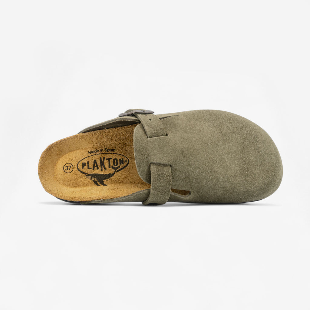 Blogg Womens Clog - Light Khaki Afelpado Grueso (suede)