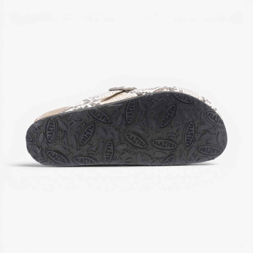 Blogg Womens Clog - Crema Snake Manbalina (faux snake)