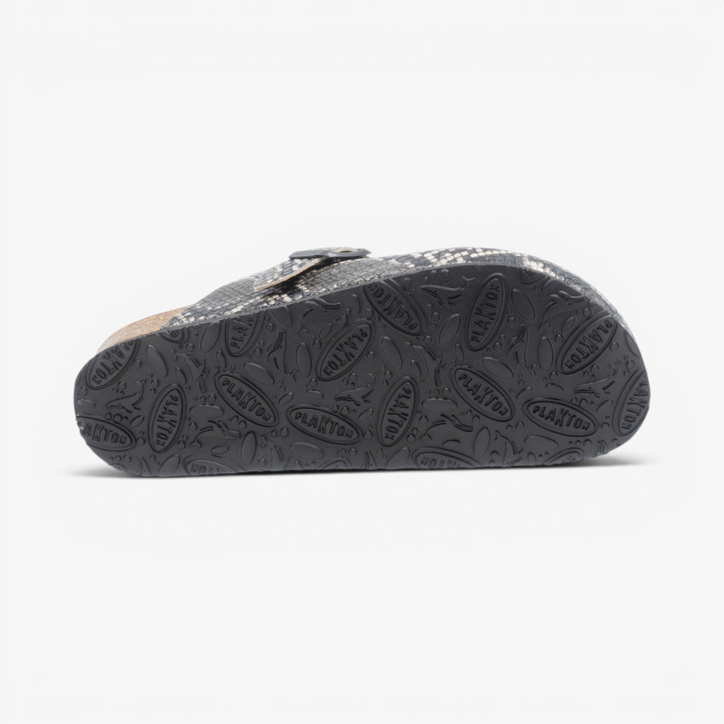 Blogg Womens Clog - Negro Snake Manbalina (faux snake)