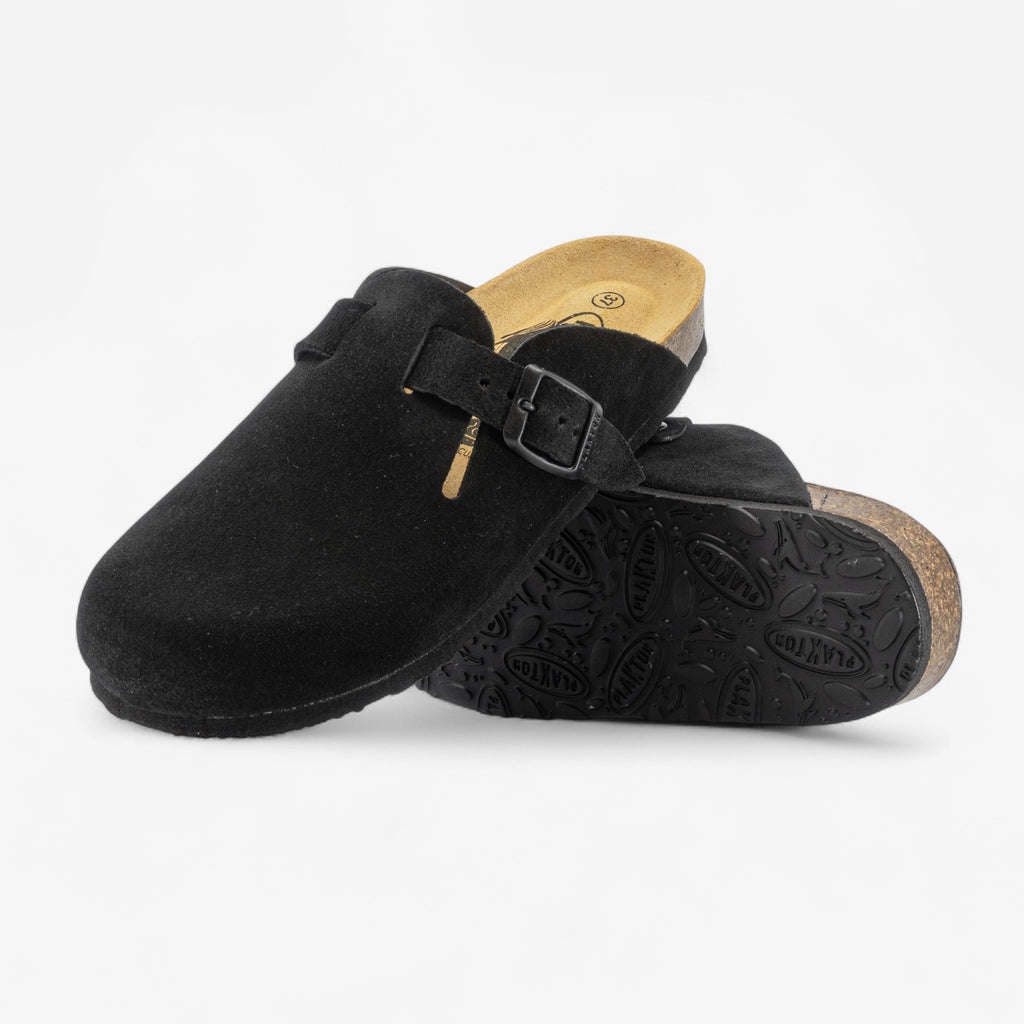Blogg Womens Clog - Negro Afelpado Grueso (suede)