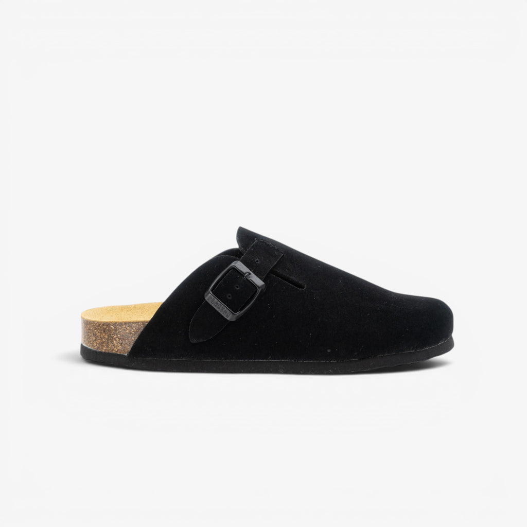 Blogg Womens Clog - Negro Serraje Top (recycled suede)
