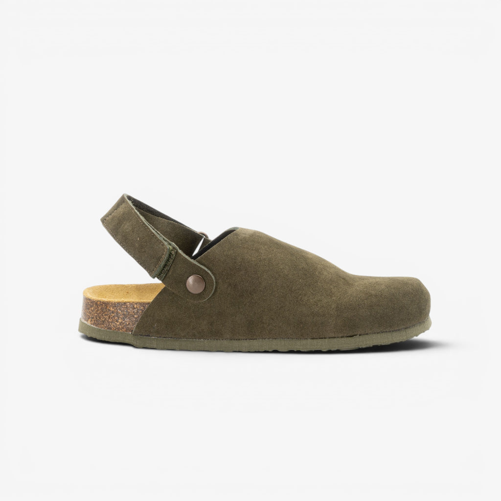 Oslo Womens Clog - Militar Serraje Top (recycled suede)
