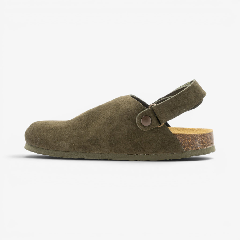 Oslo Womens Clog - Militar Serraje Top (recycled suede)