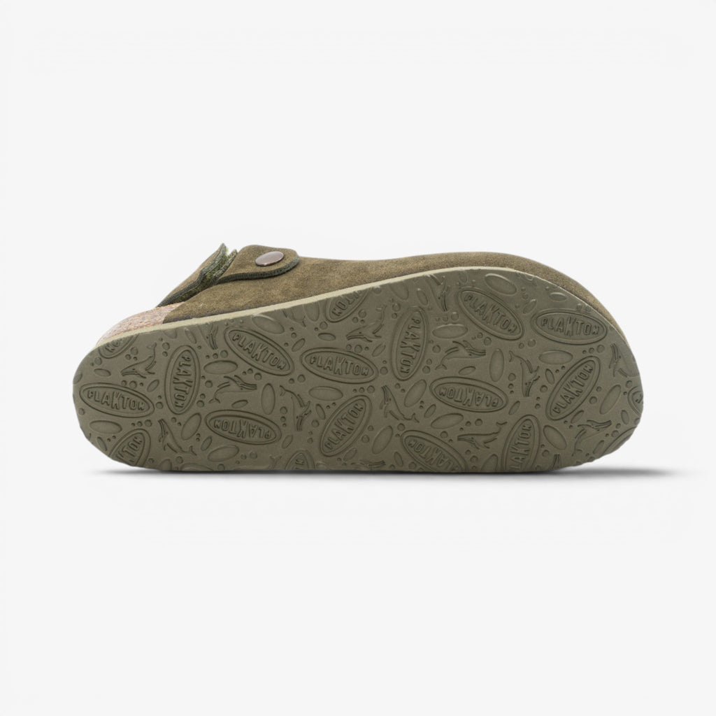 Oslo Womens Clog - Militar Serraje Top (recycled suede)