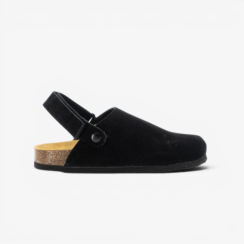 Oslo Womens Clog - Negro Serraje Top (recycled suede)