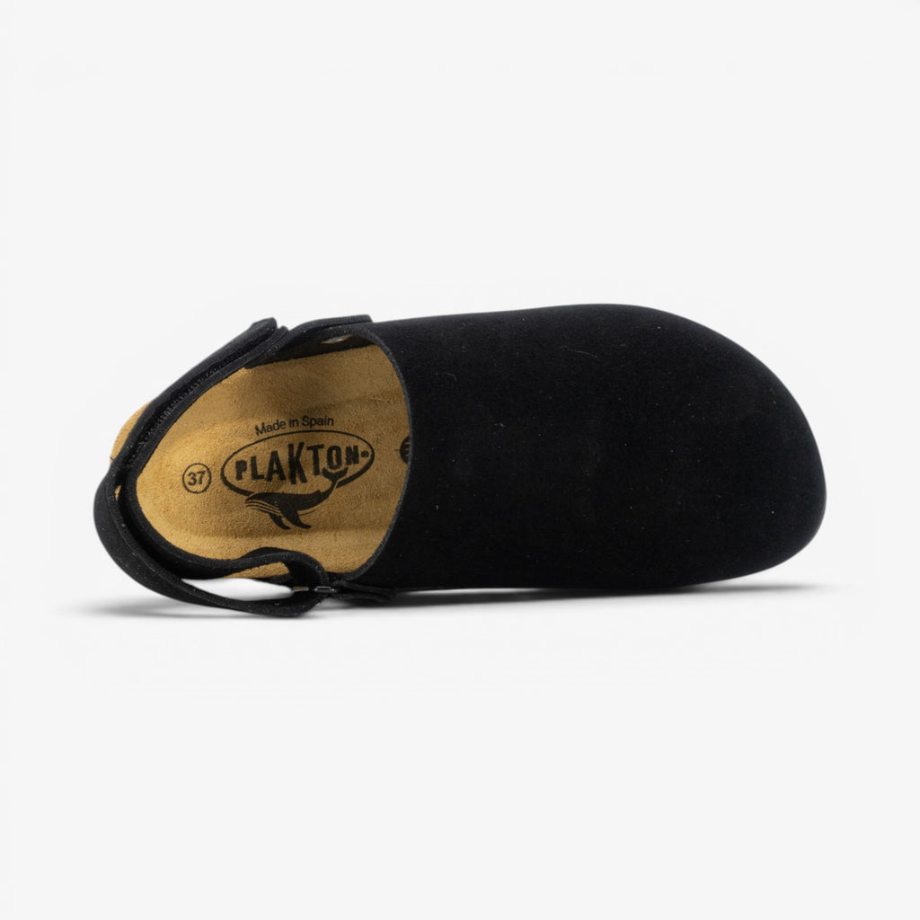 Oslo Womens Clog - Negro Serraje Top (recycled suede)