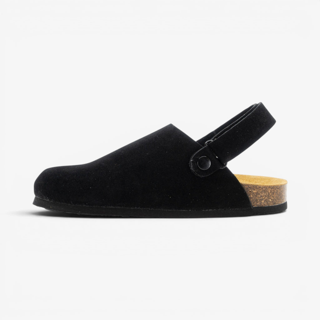 Oslo Womens Clog - Negro Serraje Top (recycled suede)