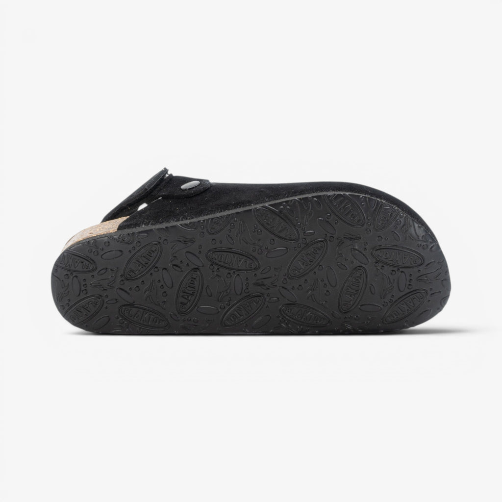 Oslo Womens Clog - Negro Serraje Top (recycled suede)