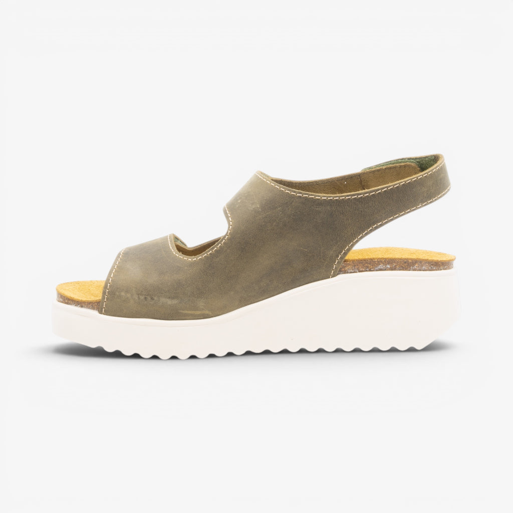 Osaka Womens Sandal - Kaki Apure (leather)