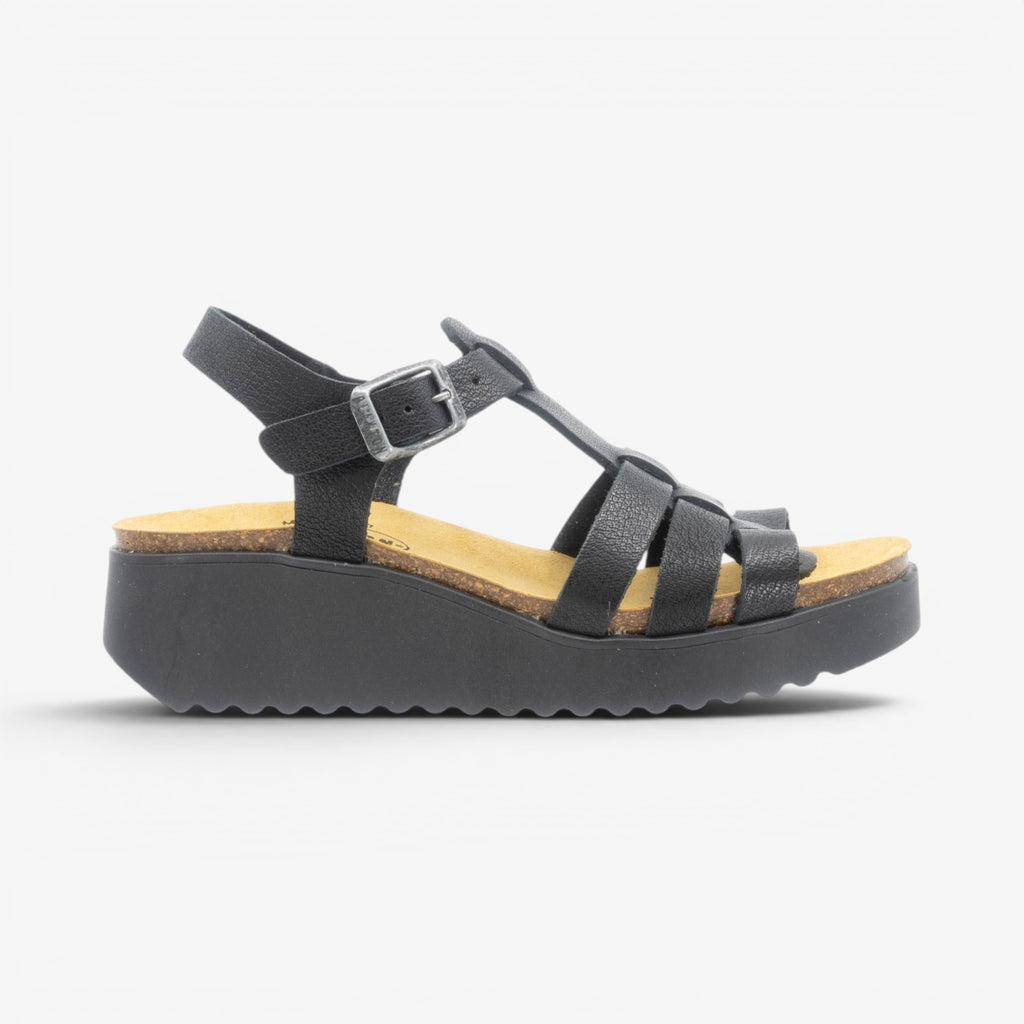 Ise Womens Sandal - Negro Buffalo (premium leather)