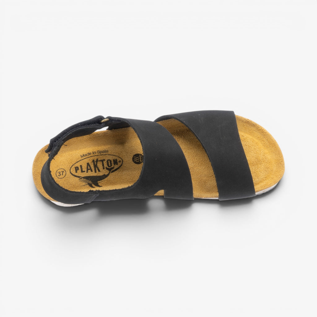 Creta Wedge Womens Sandal - Negro Nobuck (nubuck)
