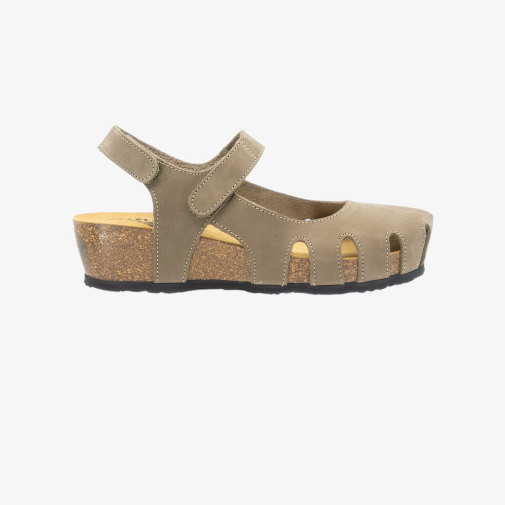 Amy Wedge Womens Sandal - Kaki Nobuck (nubuck)