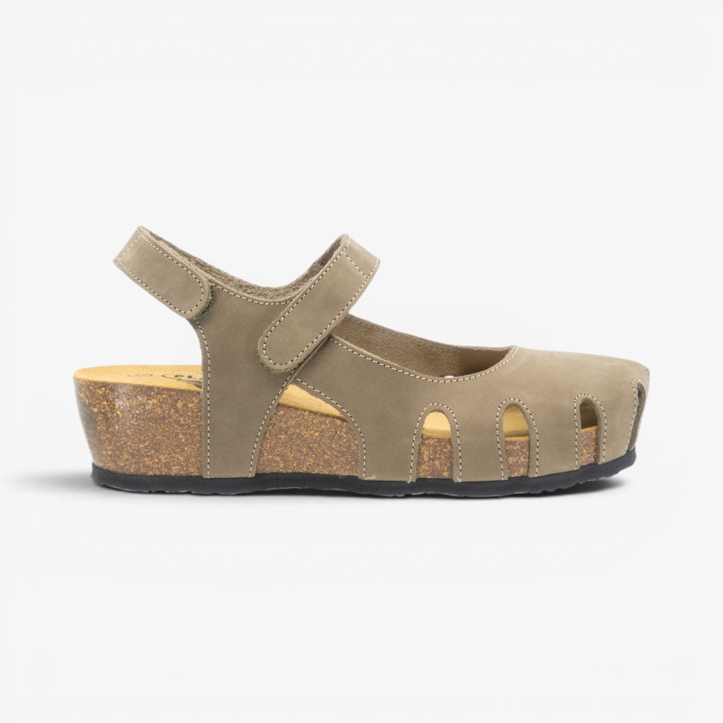 Amy Wedge Womens Sandal - Kaki Nobuck (nubuck)