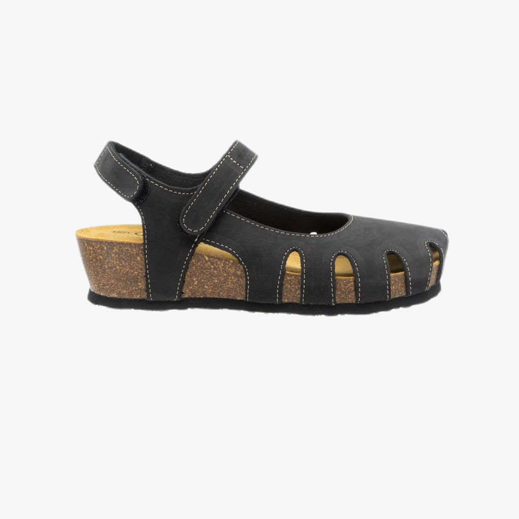 Amy Wedge Womens Sandal - Negro Nobuck (nubuck)
