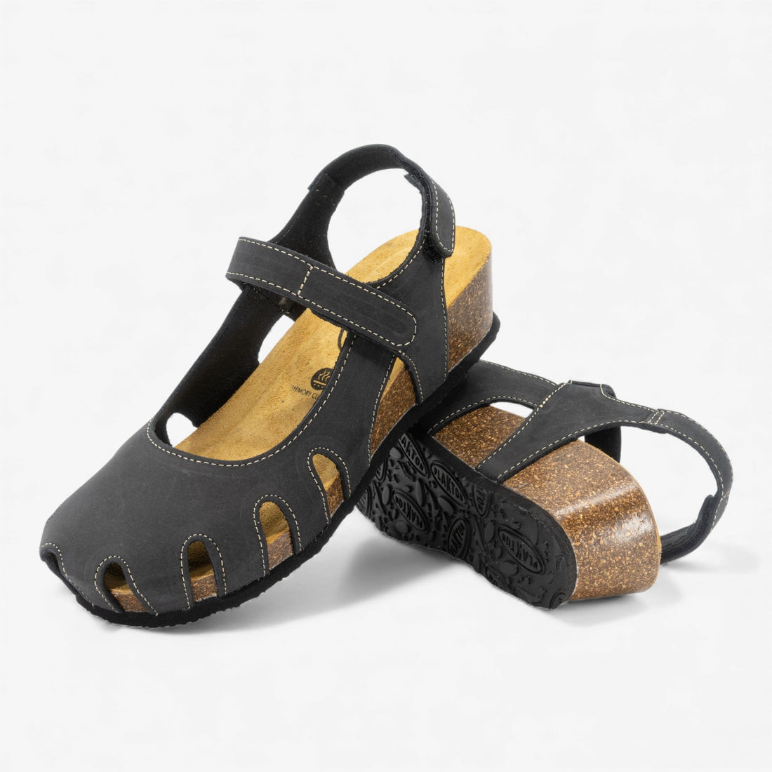 Amy Wedge Nobuck Womens Sandal – Negro image 1