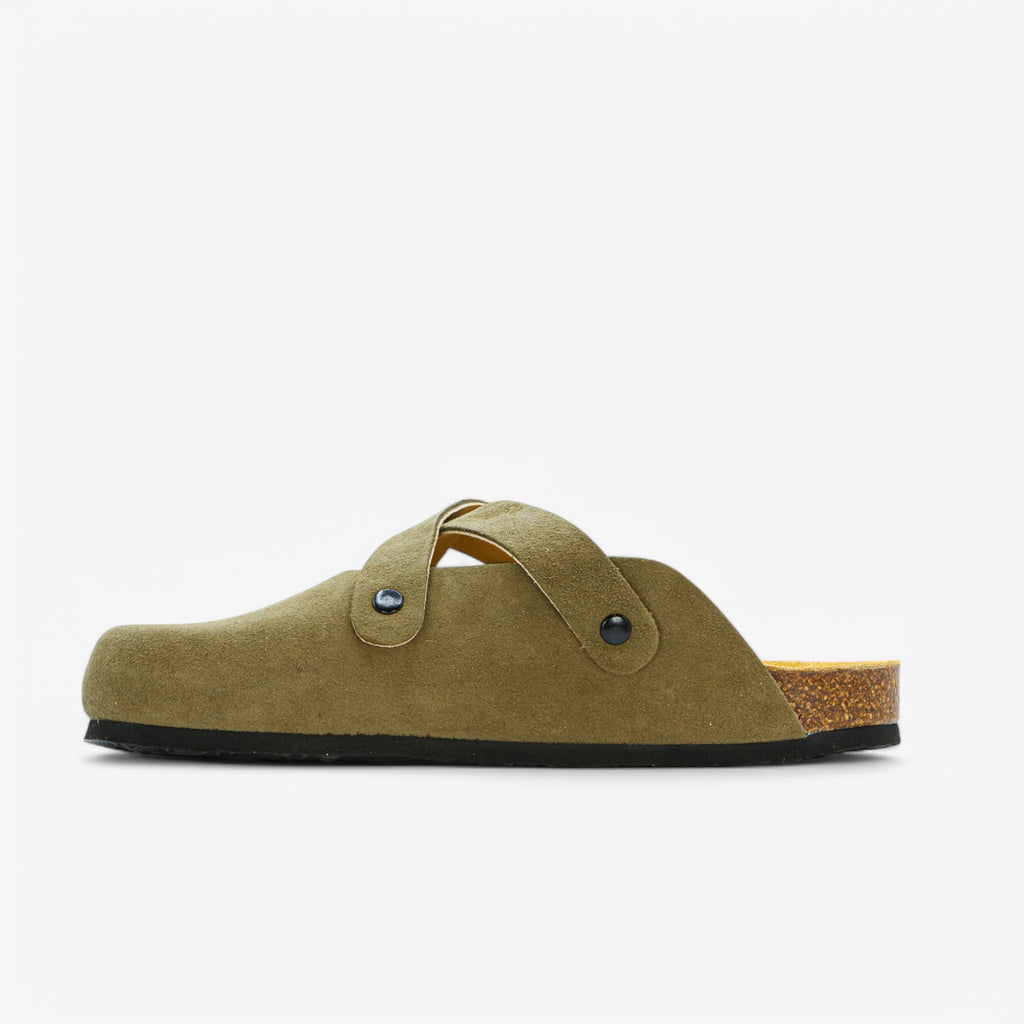Blogger Womens Clog - Light Kaki Afelpado (suede)