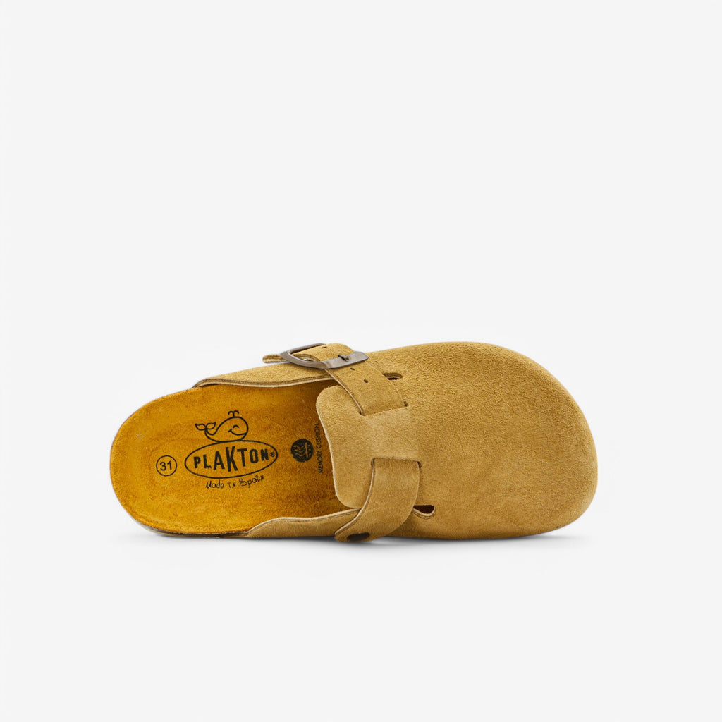 Bloggie Kids Clog - Tan Afelpado (suede leather)