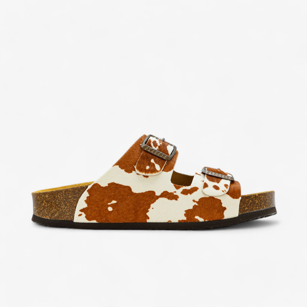 Beta Platform Womens Sandals - Cow Print Cuero (pony hair)