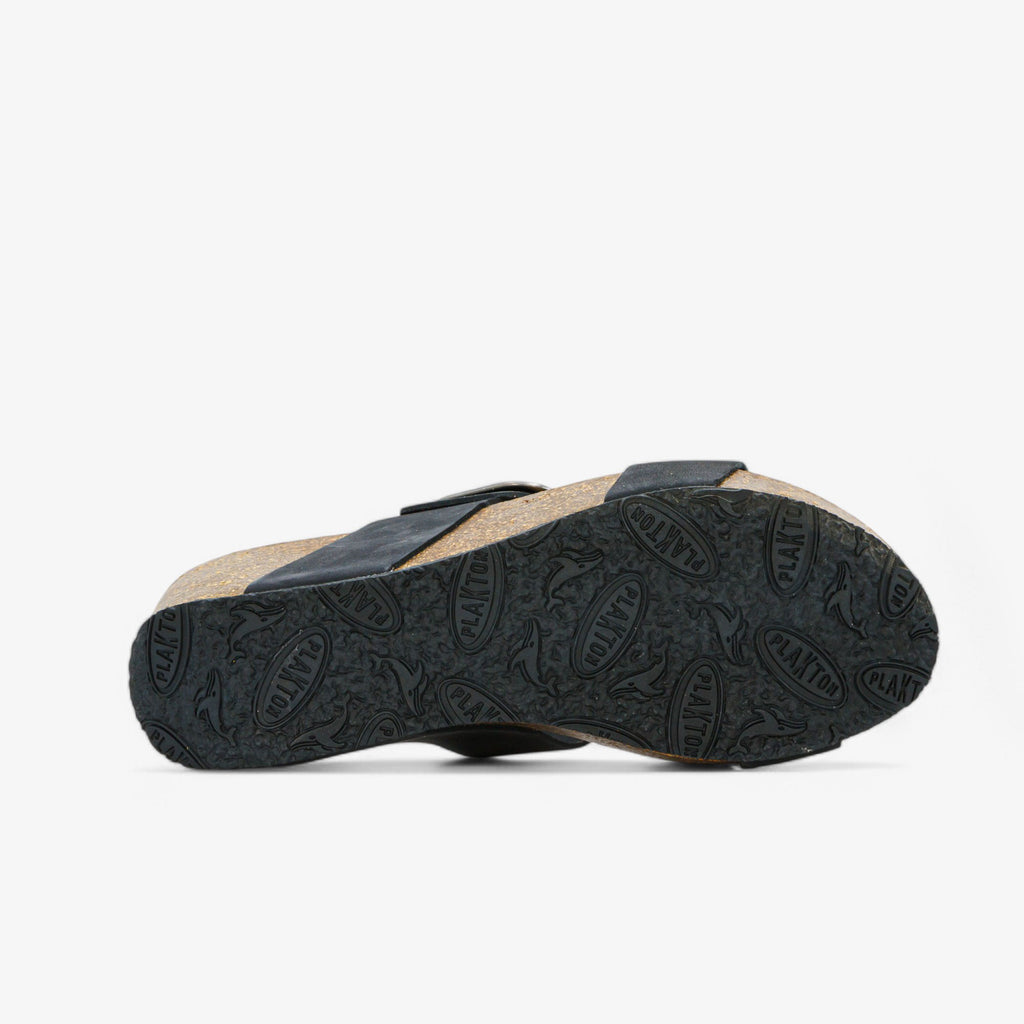 Rock Wedge Womens Sandal - Negro Nobuck (nubuck)