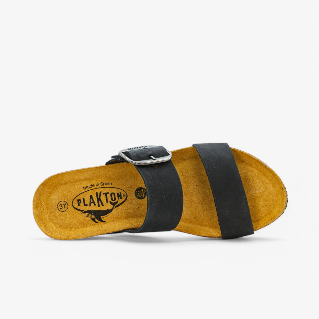 Rock Wedge Womens Sandal - Negro Nobuck (nubuck)